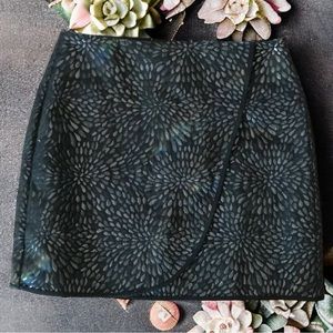 Ann Taylor Loft Black Metallic A-Line Faux Wrap